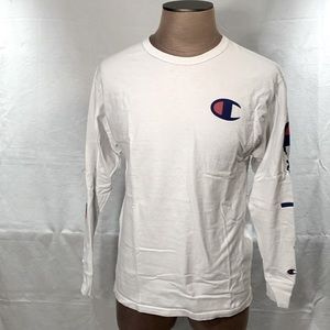 Authentic Vintage Champion Ls T-Shirt White Size Medium